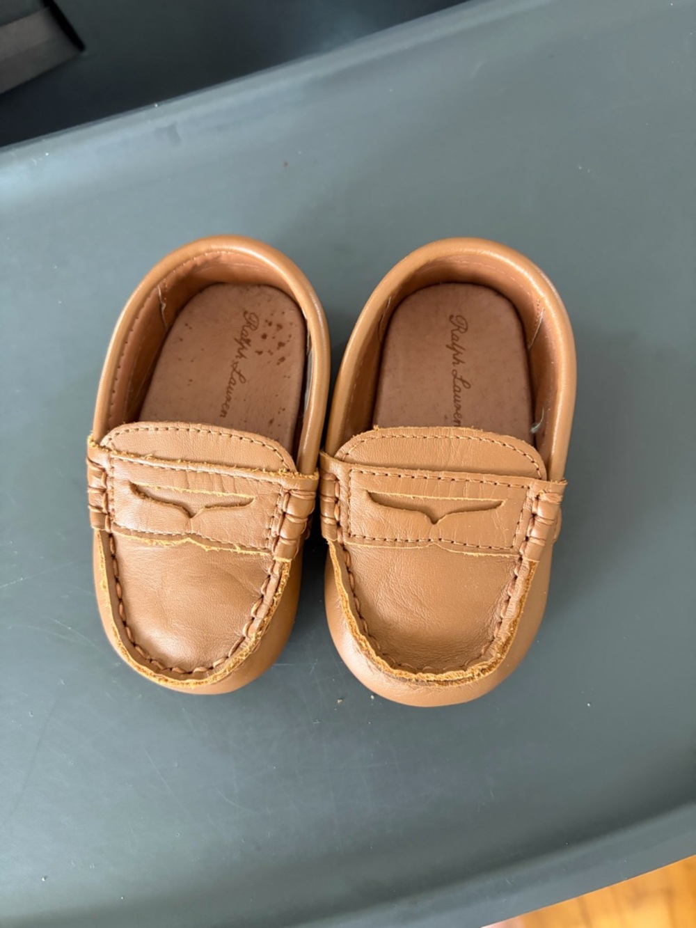 Polo by Ralph Lauren Tan/Brown Leather Kids Loafers